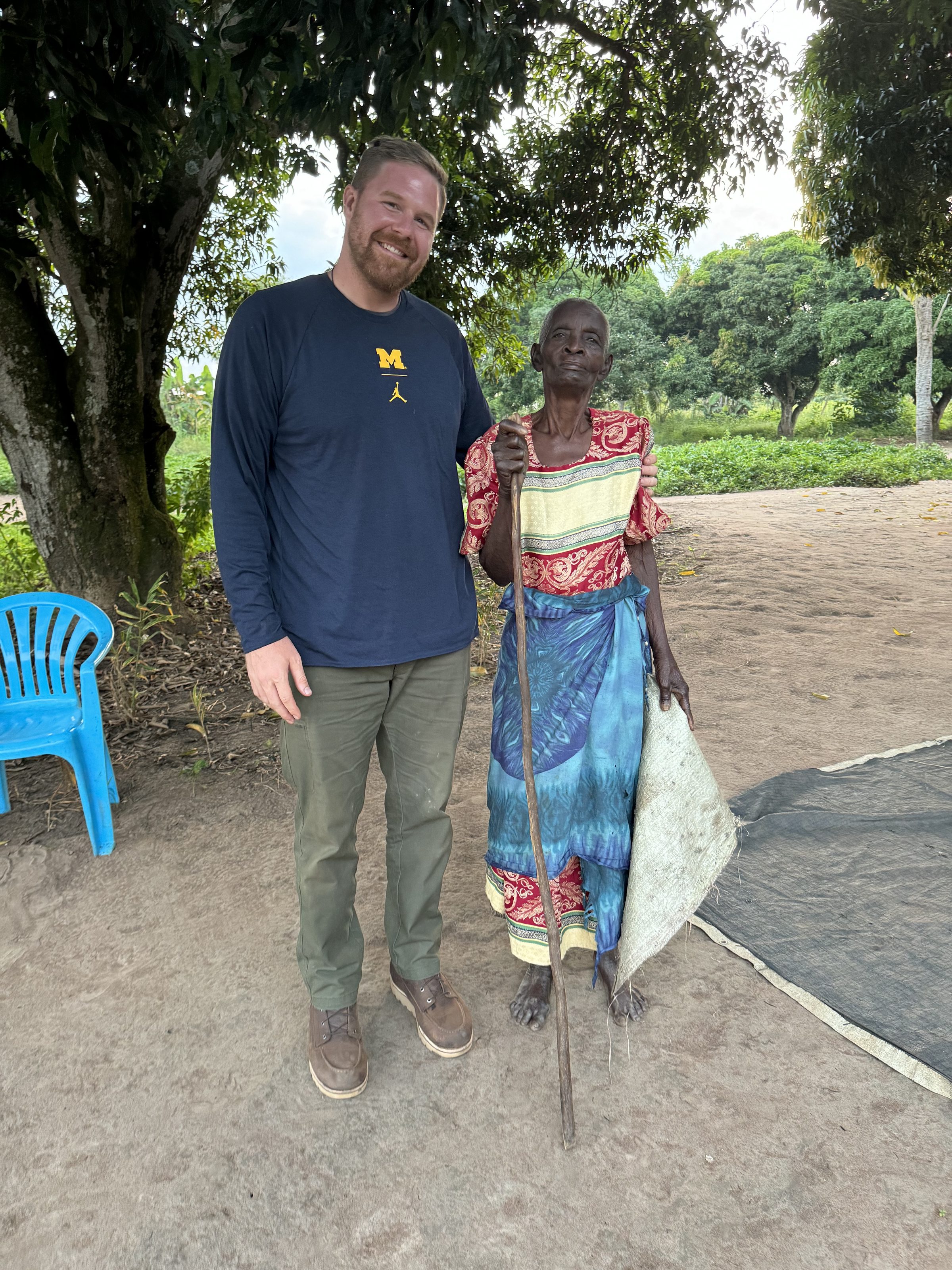 Kevin Hershock with a community elder in Northern Uganda